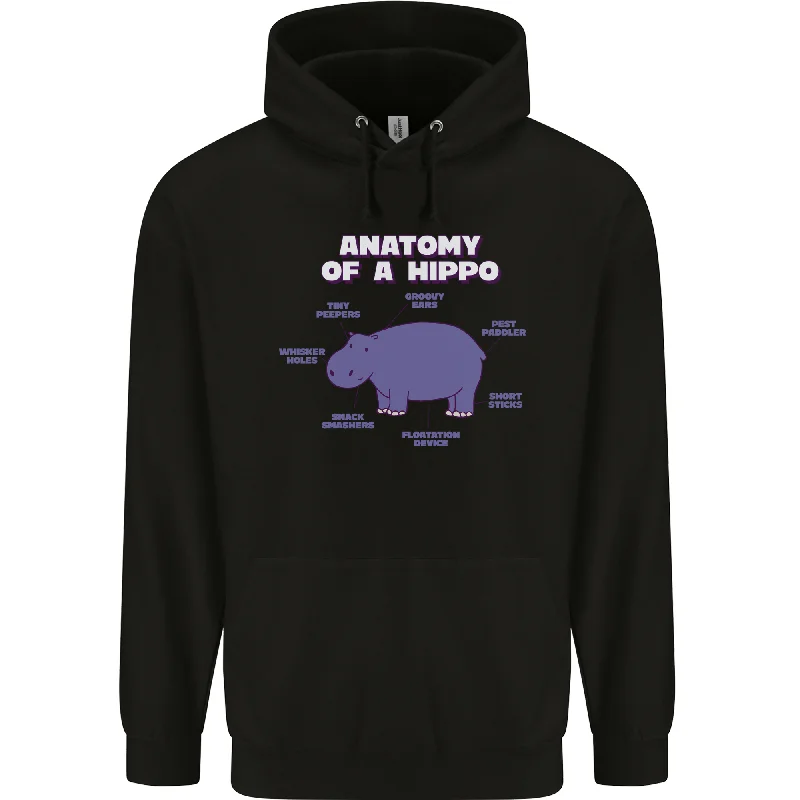 Anniversary Sale Hippo Anatomy Funny Hippopotamus Mens 80% Cotton Hoodie