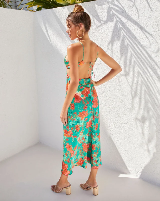 Unmissable Offer Renelle Satin Cutout Midi Dress