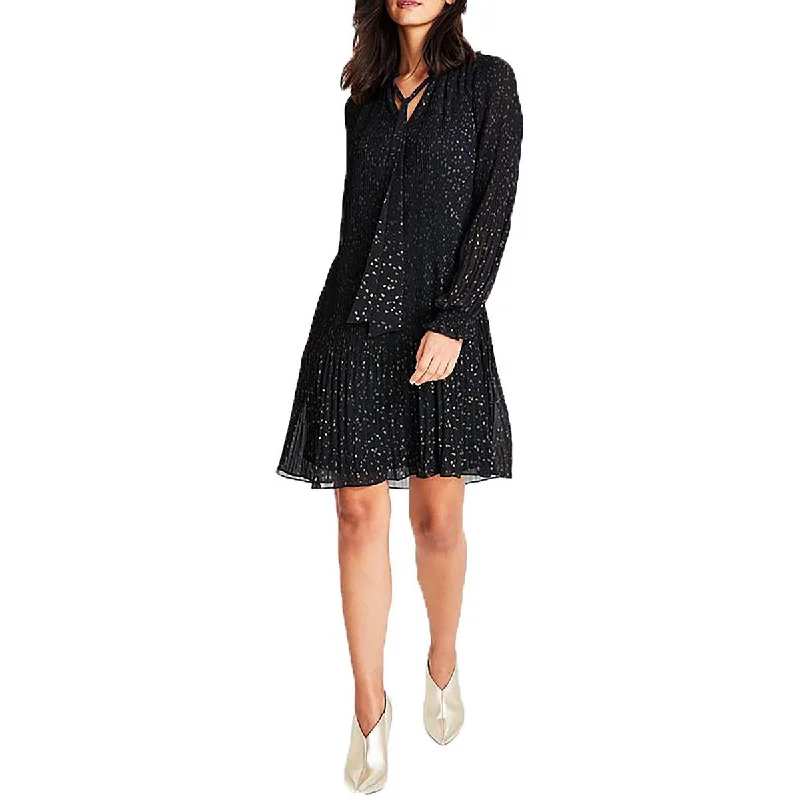 Big Discounts DKNY Womens Tie Neck Printed Shift Dress