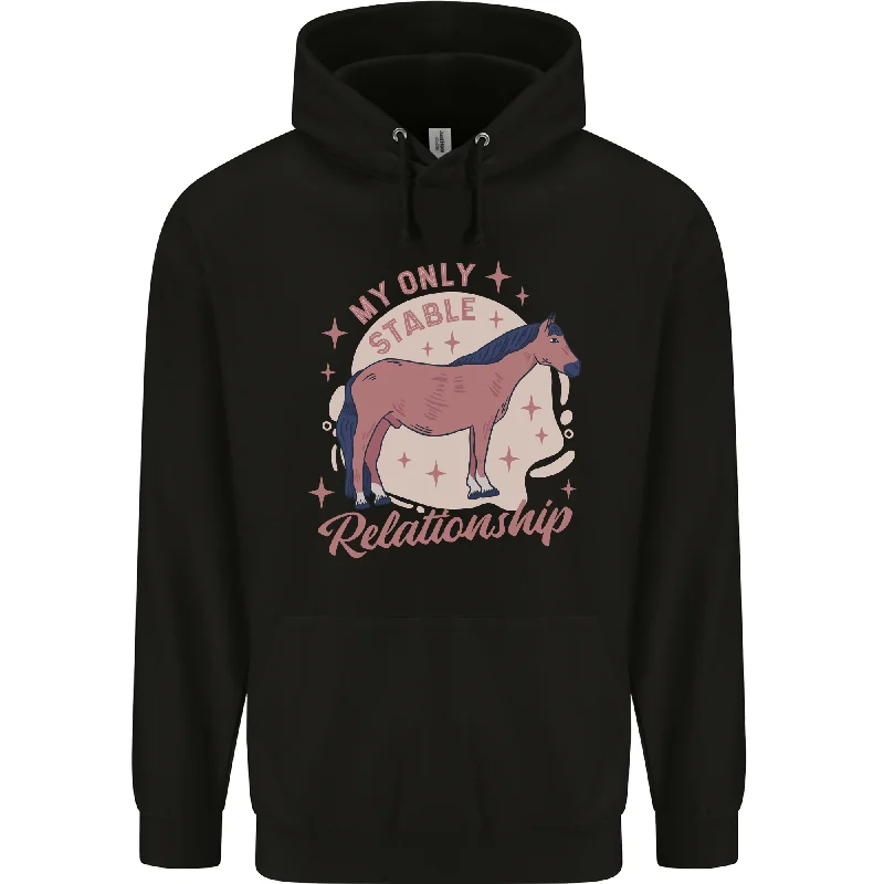 Crazy Deals Horse My Only Stable Relationship Equestrian Mens 80% Cotton Hoodie