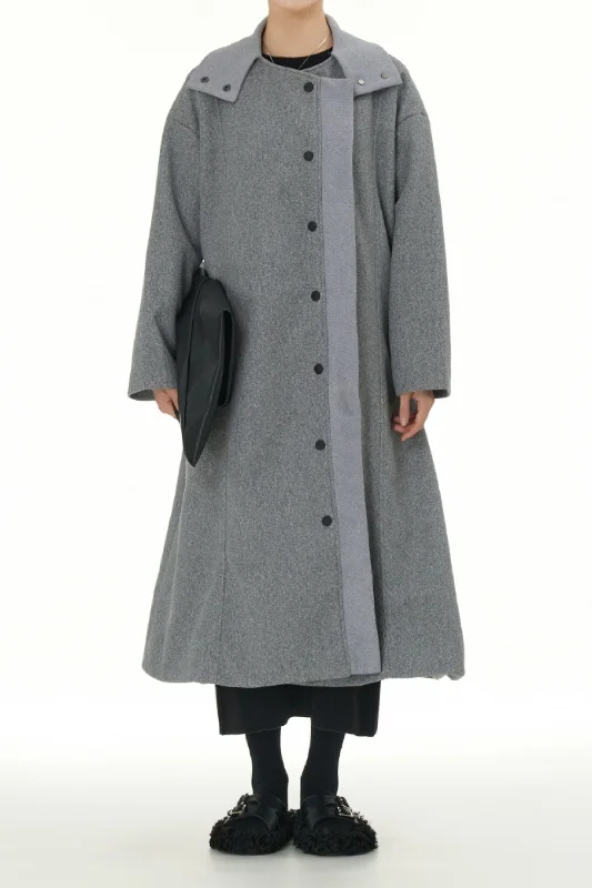 Price Blitz Vogue Grey Trench Coat With Snap Buttons