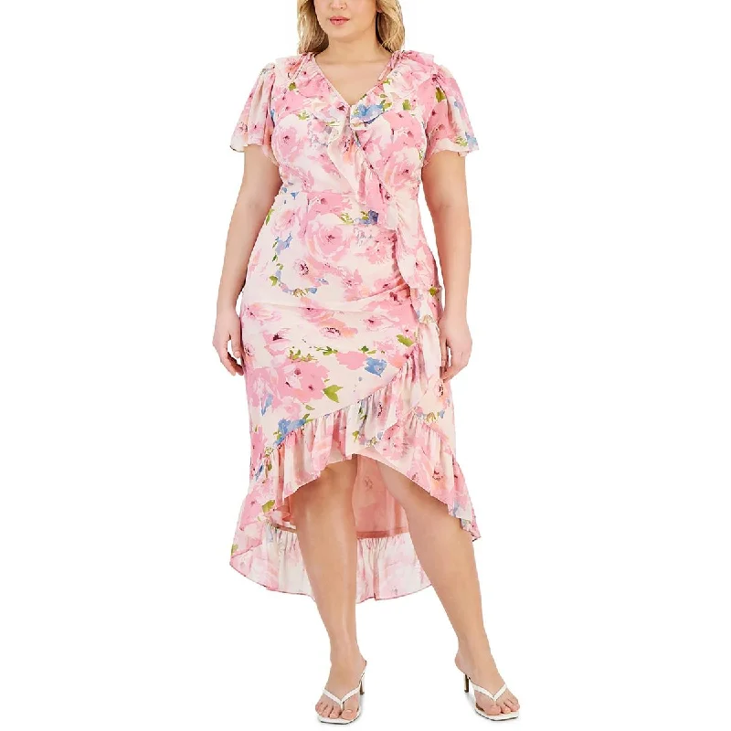 Special Buy Taylor Womens Plus Ruffled Long Maxi Dress