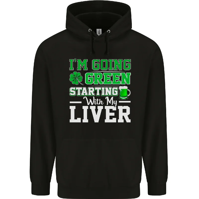 YEAR-End Sale Going Green Funny St Patricks Day Beer Alcohol Mens 80% Cotton Hoodie