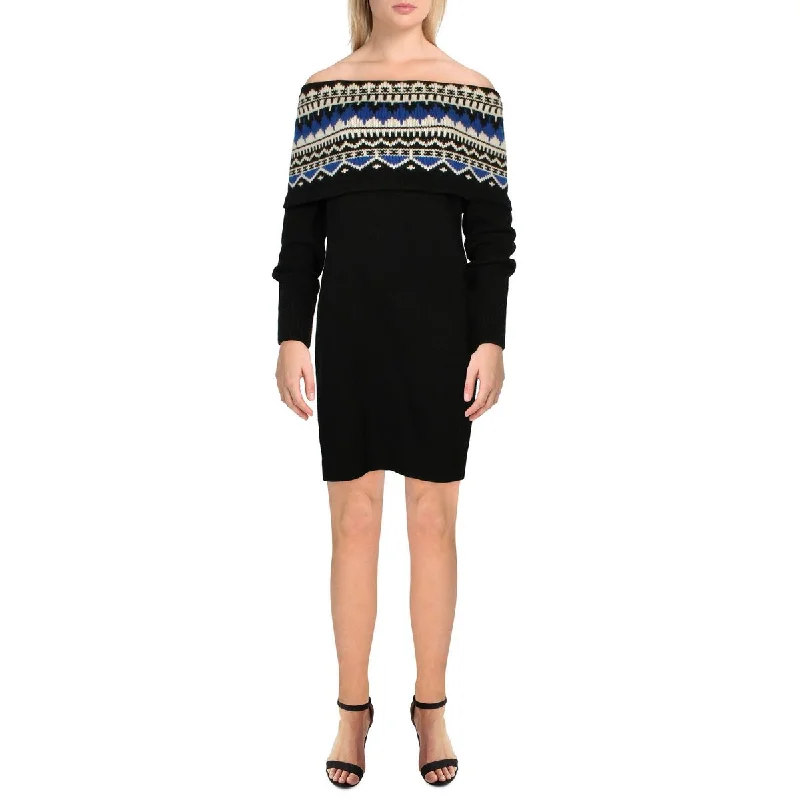 Price Blitz Lauren Ralph Lauren Womens Knit Above Knee Sweaterdress