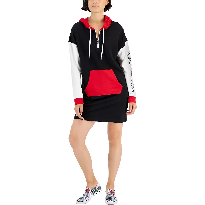 Limited Stock Tommy Jeans Womens Hooded Mini Sweatshirt Dress