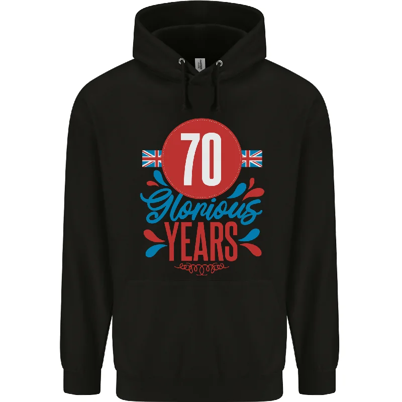 Sale Event Glorious 70 Years 70th Birthday Union Jack Flag Mens 80% Cotton Hoodie