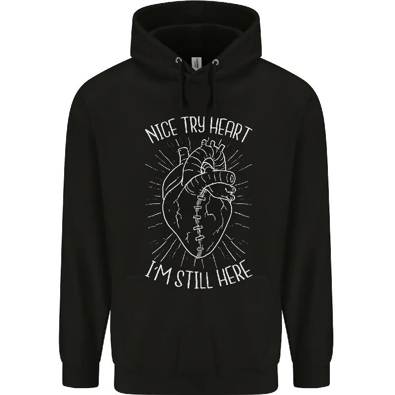 Shop and Save Heart Attack Recovery Survivor Mens 80% Cotton Hoodie