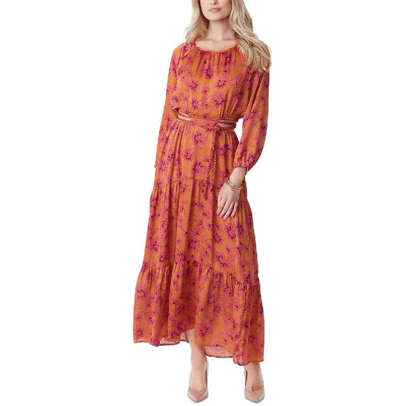 Don’t Miss Out Jessica Simpson Womens Floral Print Braid Tie Maxi Dress