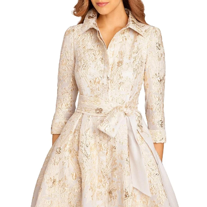 Year-End Sale Rickie Freeman Teri Jon Womens Metallic Textured Jacket Dress