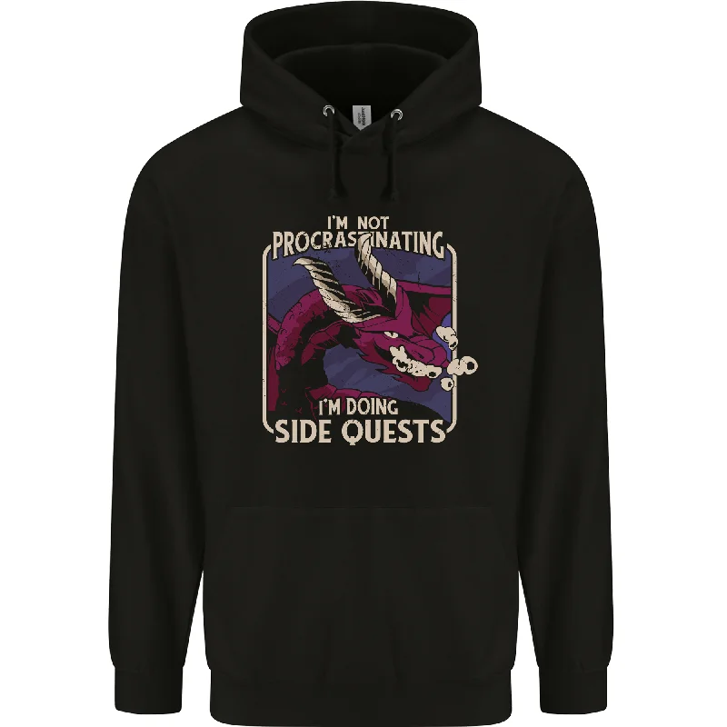 Exclusive Preview Funny Role Playing Games RPG Side Quests Mens 80% Cotton Hoodie