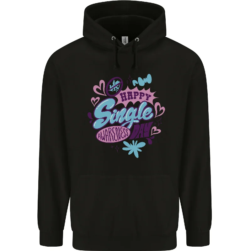 Don't Wait Happy Single Day Anti Valentines Romance Mens 80% Cotton Hoodie