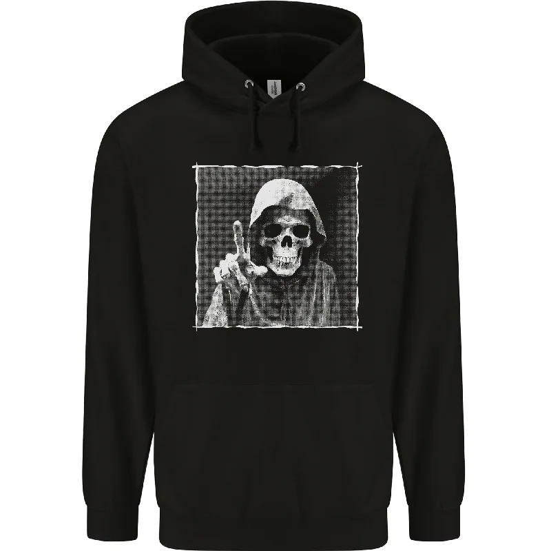 Season Finale Sale Grim Reaper Skull Mens 80% Cotton Hoodie
