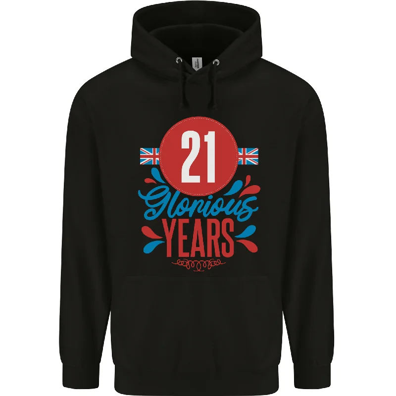 Price Cut Glorious 21 Years 21st Birthday Union Jack Flag Mens 80% Cotton Hoodie