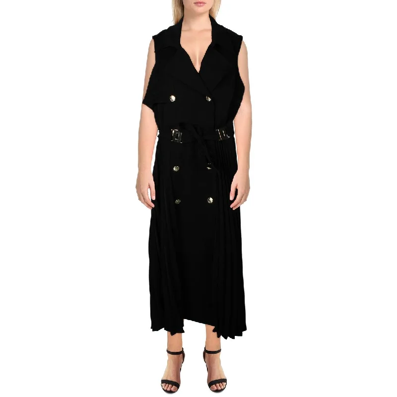 Discount Extravaganza Karl Lagerfeld Paris Womens Pleated Trench Wrap Dress