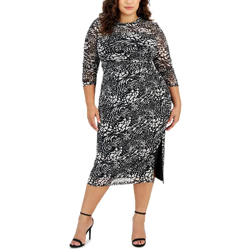 Today’s Special Anne Klein Womens Printed Faux Wrap Wear to Work Dress