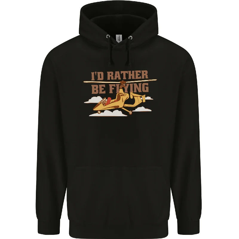 Value Deals Gyrocopter Rather Be Flying Mens 80% Cotton Hoodie