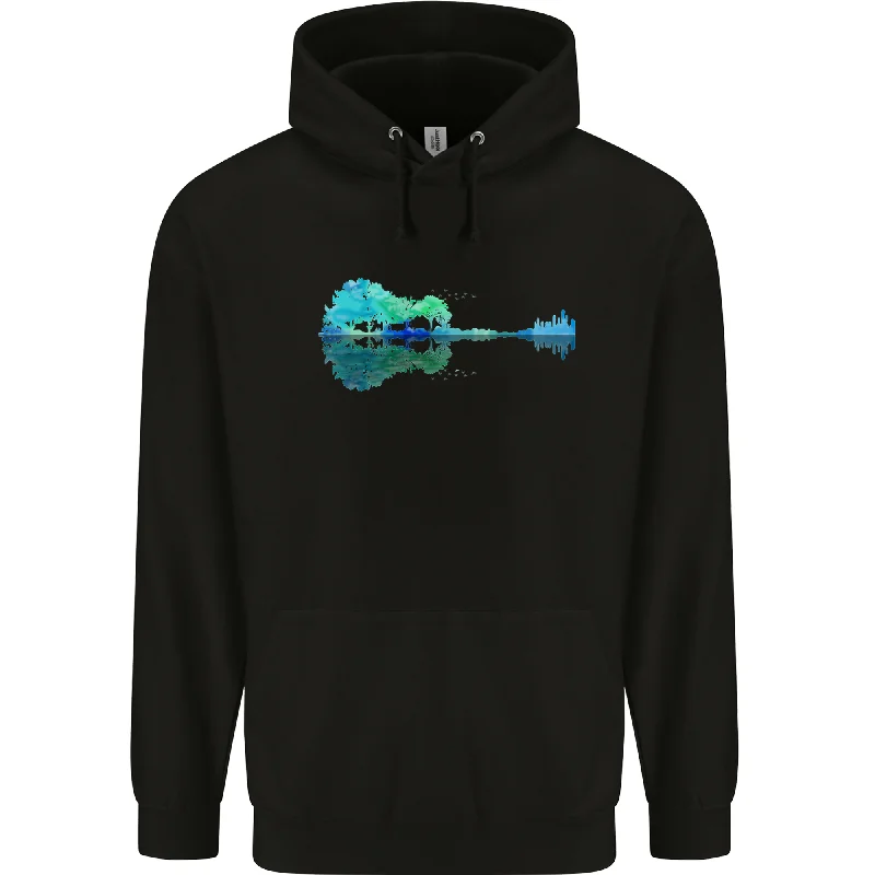 Extra Savings Guitar Reflection Guitarist Bass Acoustic Mens 80% Cotton Hoodie