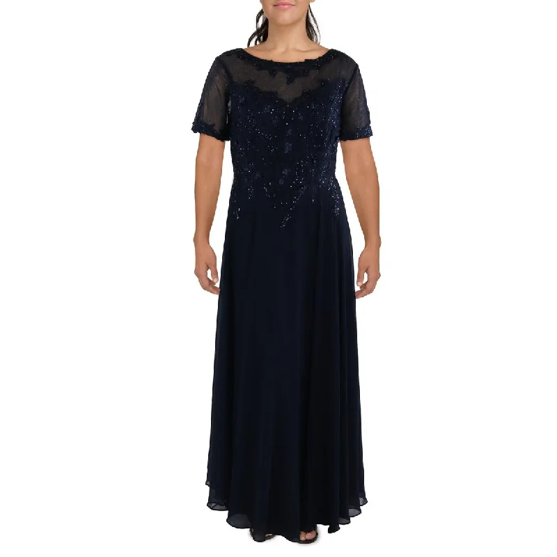 The Best Prices Xscape Womens Plus Chiffon Embellished Evening Dress