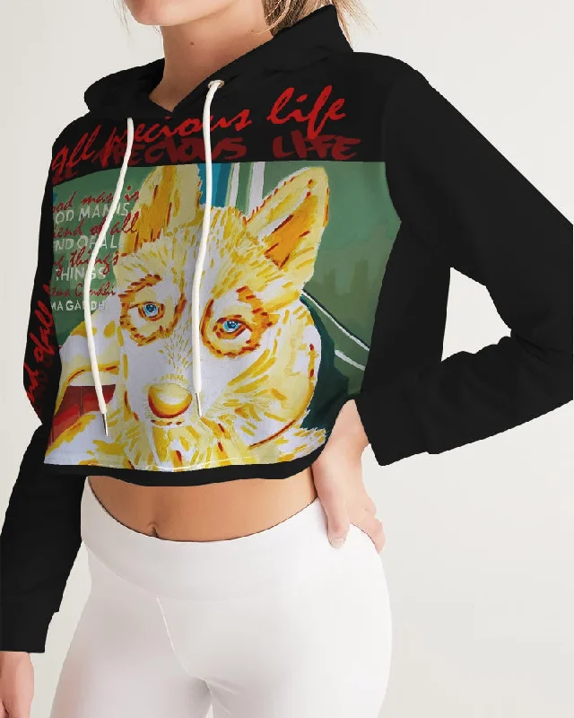 Today’s Deal «All precious life» Women's Cropped Hoodie