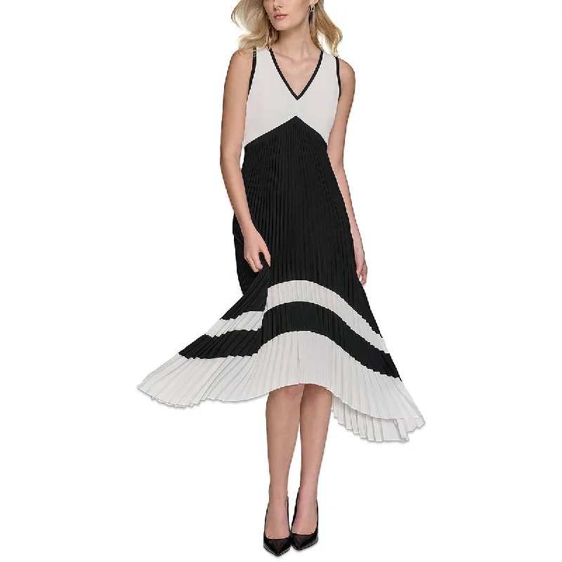 One-DAY Sale Karl Lagerfeld Paris Womens Crepe Shutter Pleat Midi Dress