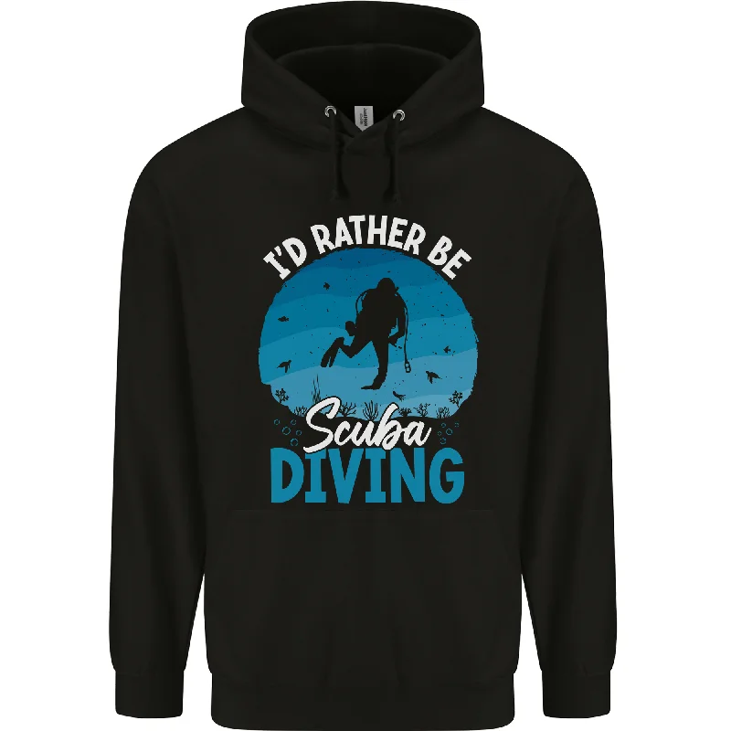 Super Sale Id Rather be Scuba Diving Funny Diver Mens 80% Cotton Hoodie