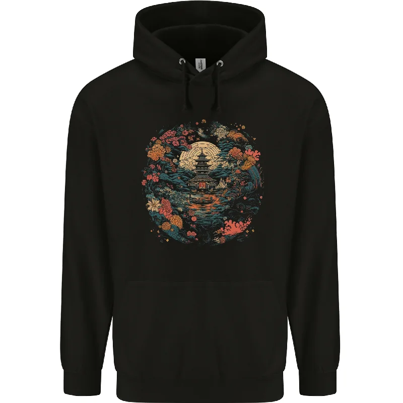 Price Drop Alert Japanese Fantasy Garden Japan Mens 80% Cotton Hoodie
