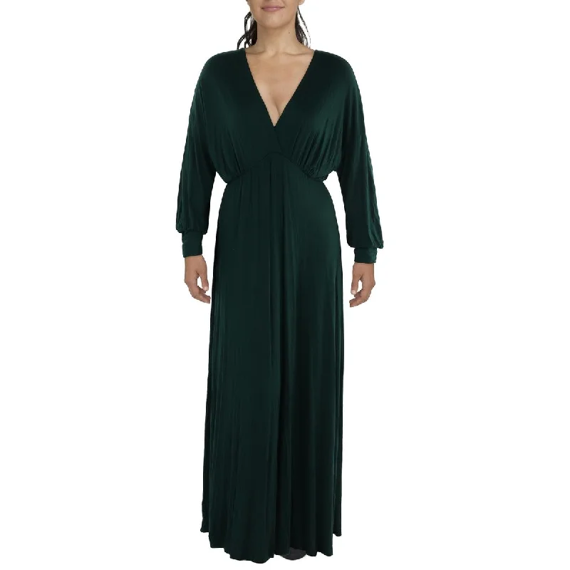 Limited Time 24seven Comfort Apparel Womens Plus Full Length V-Neck Maxi Dress