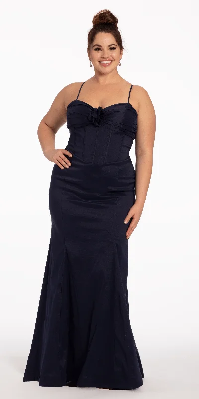 Flash Deals Sweetheart Taffeta Lace Up Back Trumpet Dress