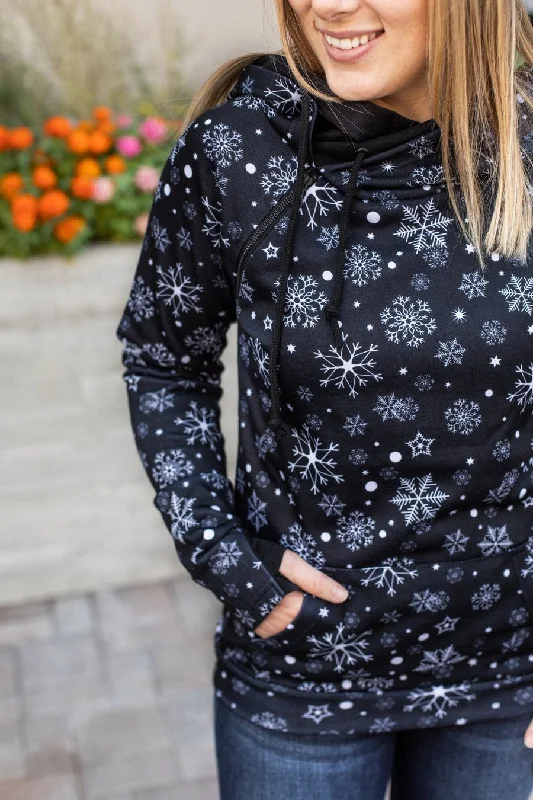 Price Slash Midnight Snowflake Double Hoodie {Michelle Mae}