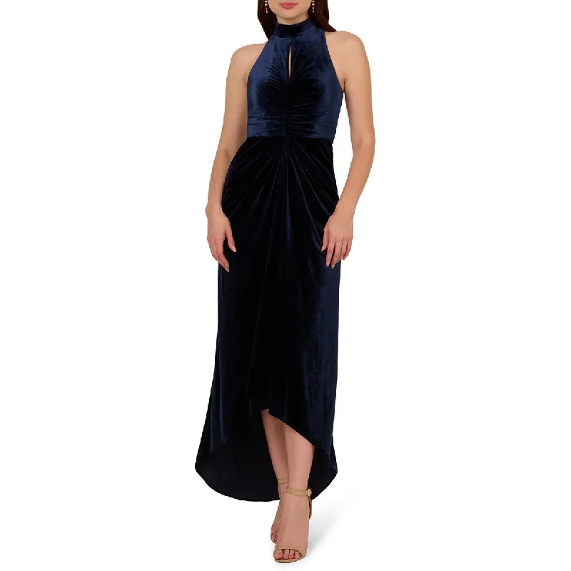 Deal of the Day Adrianna Papell Womens Velvet Hi-Low Cocktail And Party Dress