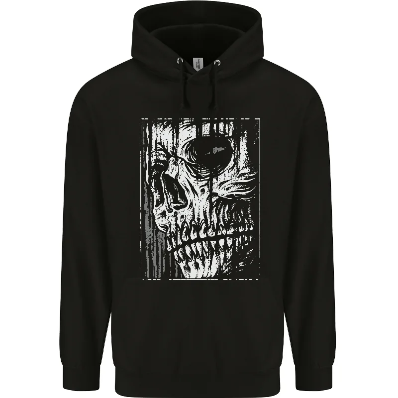Midnight Sale Grim Reaper Skull Gothic Biker Demon Mens 80% Cotton Hoodie