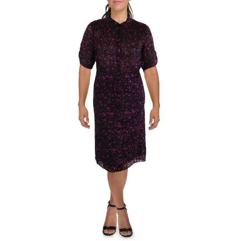 Discount Deals Maree Pour Toi Womens Plus Burnout Midi Shirtdress
