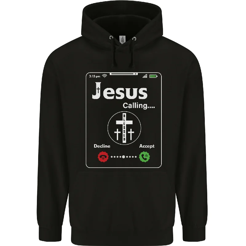 Hurry In Jesus is Calling Christian Christianity Mens 80% Cotton Hoodie