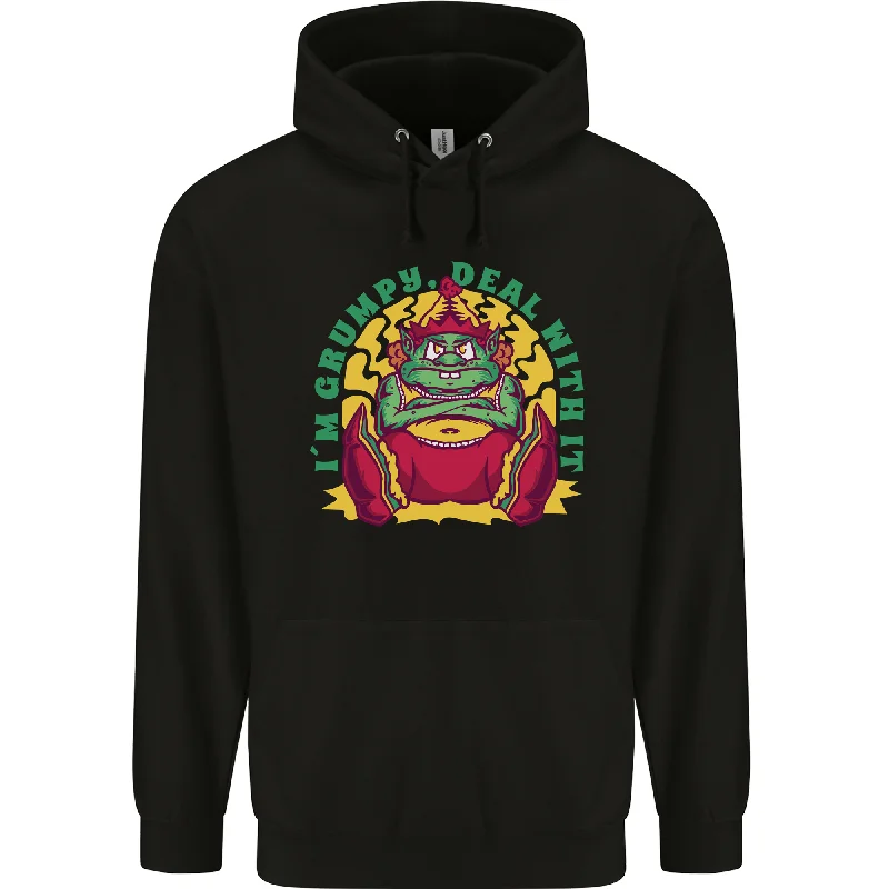 Overstock Sale Grumpy Elf Funny Anti Christmas Bah Humbug Mens 80% Cotton Hoodie