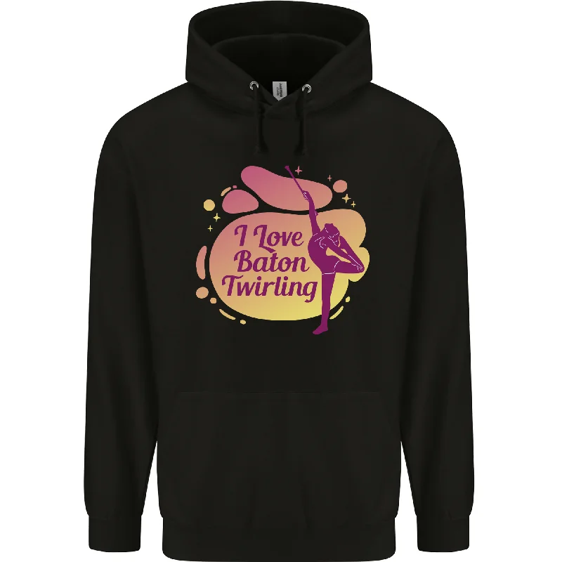 Today’s Special I Love Baton Twirling Gymnastics Mens 80% Cotton Hoodie