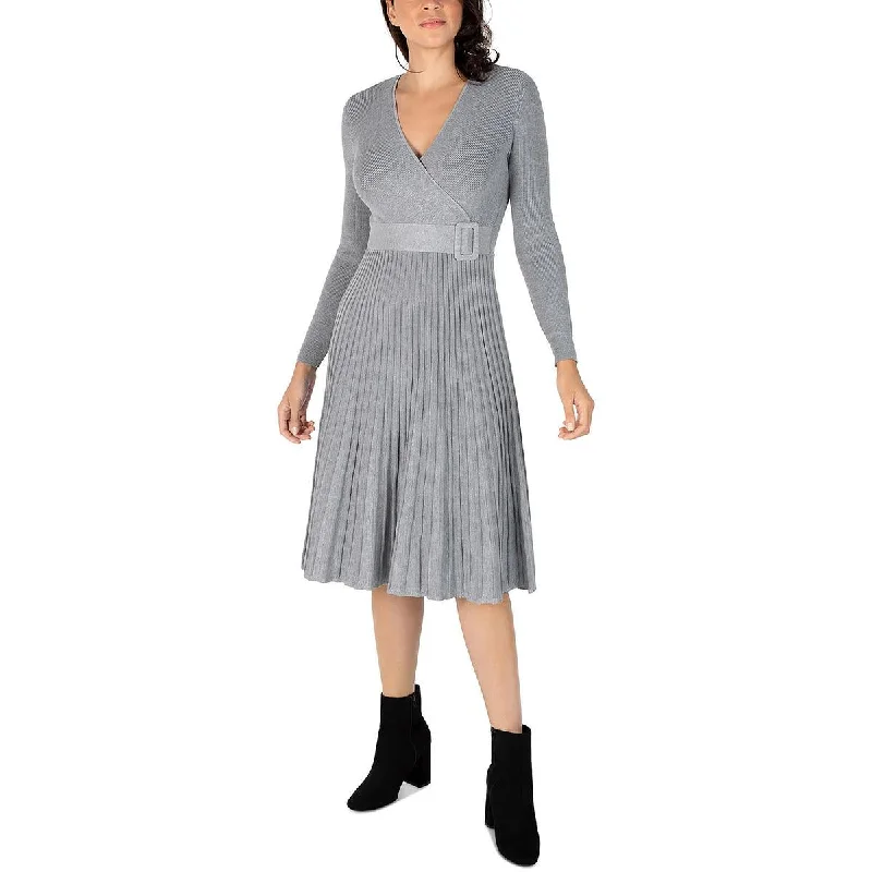 Savings Bonanza Signature By Robbie Bee Womens Knit Mid Calf Sweaterdress