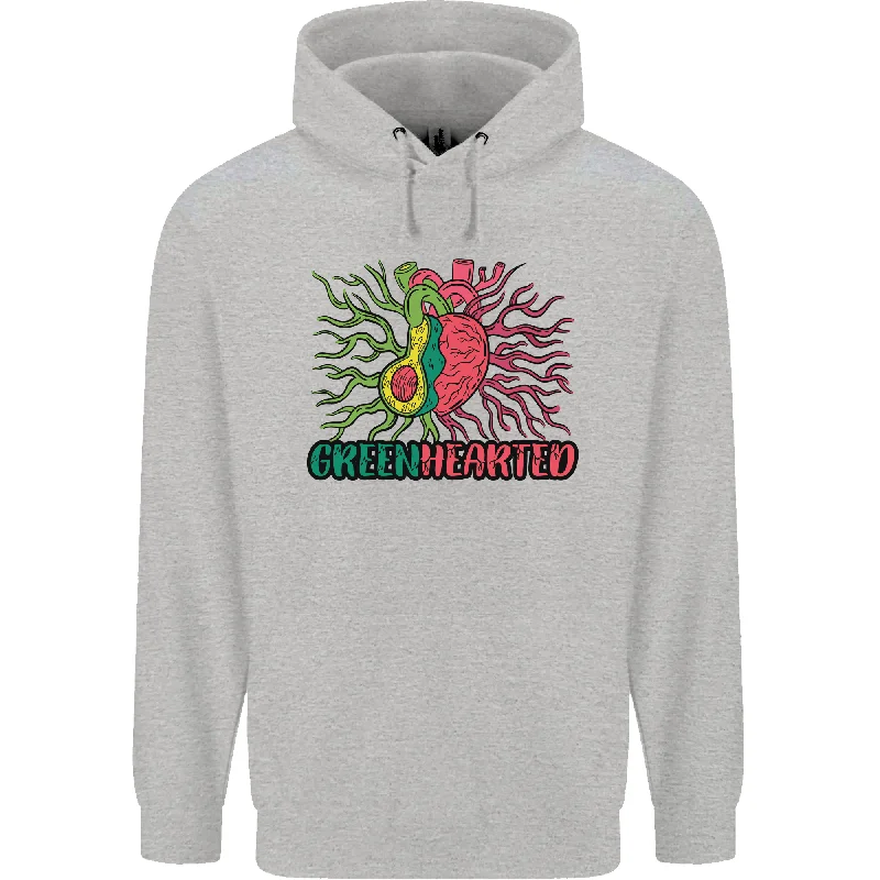 Savings Galore Healthy Green Hearted Avocado Funny Health Mens 80% Cotton Hoodie