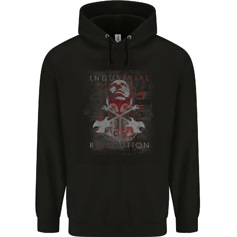 Limited Stock Industrial Revolution Rock Music Guitar Mens 80% Cotton Hoodie