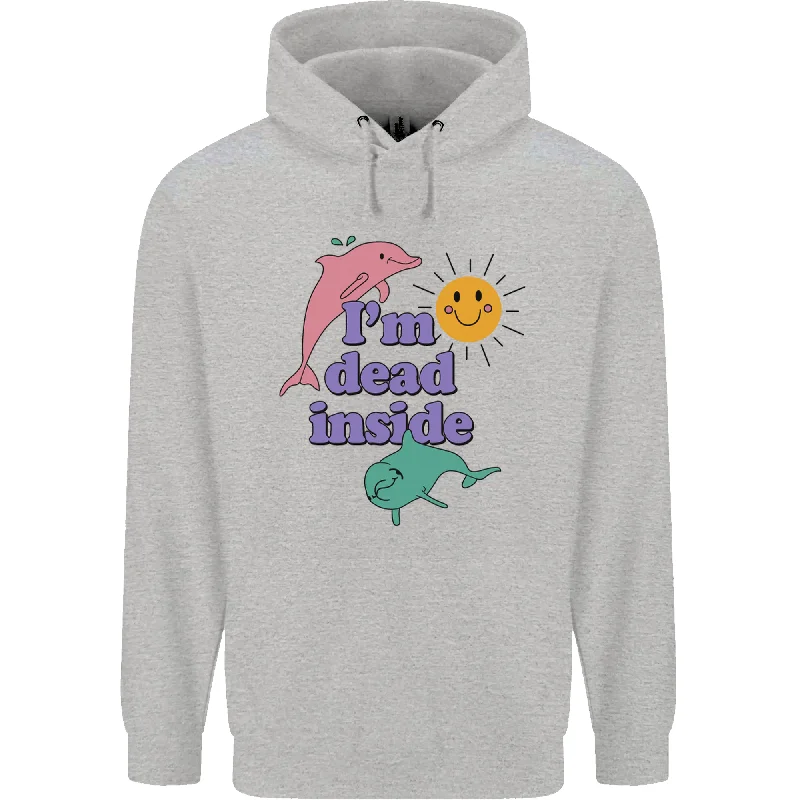 Great Deals I'm Dead Inside Dolphins Sunrise Mens 80% Cotton Hoodie