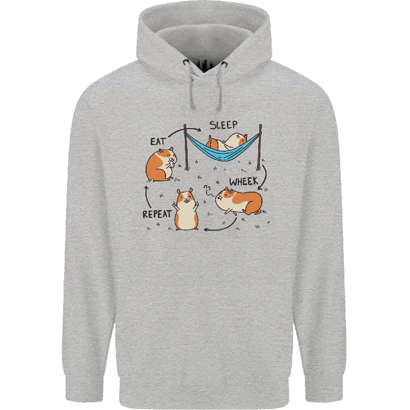 Limited Time Hamster Eat Sleep Wheek Repeat Funny Mens 80% Cotton Hoodie