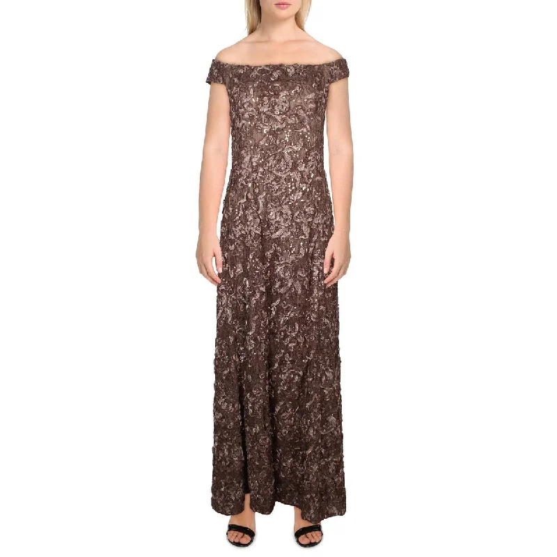 Huge Discounts Alex Evenings Womens Soutache Off-The-Shoulder Evening Dress
