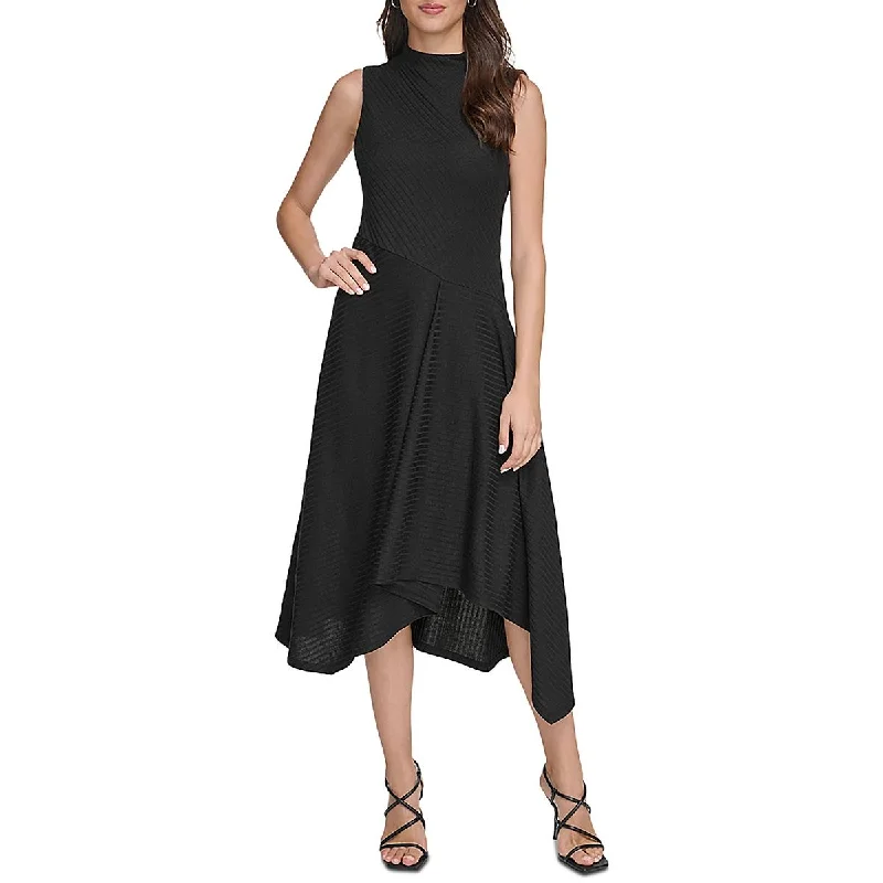 Deal Mania DKNY Womens Asymmetrical Sleeveless Sheath Dress