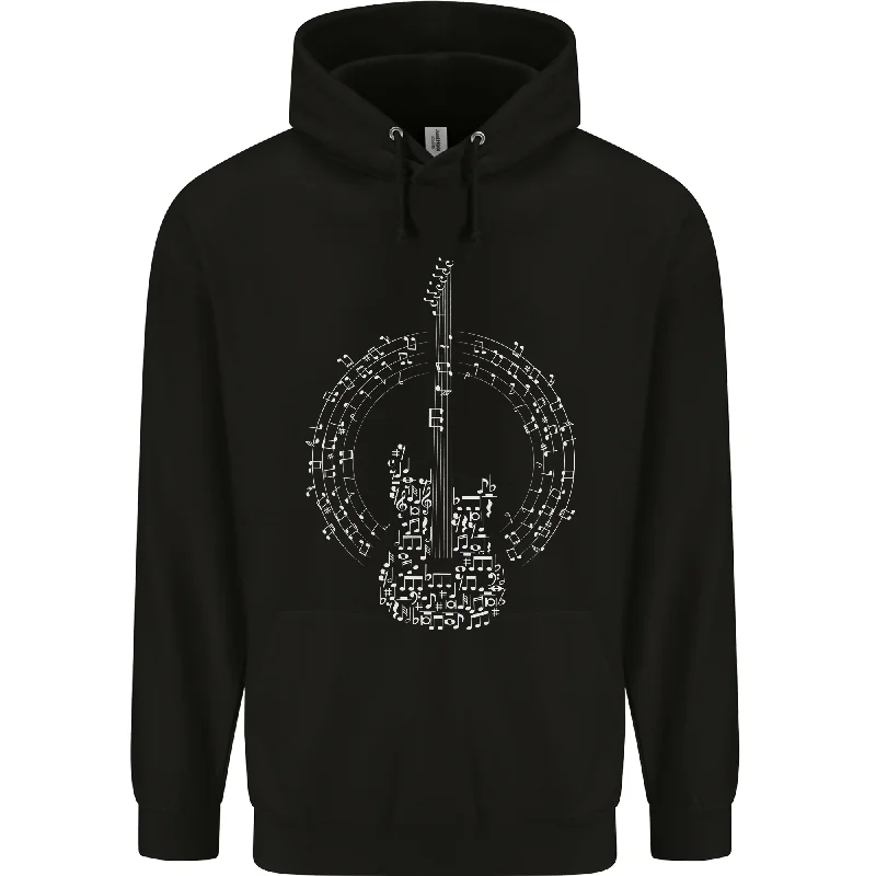 Don't Wait Guitar Notes Electric Guitarist Player Rock Mens 80% Cotton Hoodie