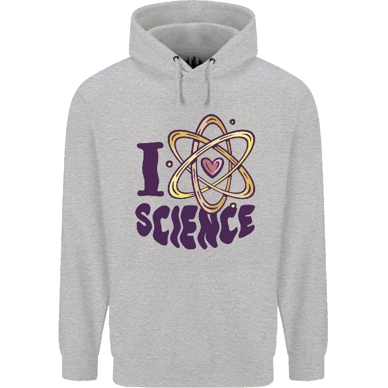 Referral Discount I Love Science Physics Chemistry Biology Geek Mens 80% Cotton Hoodie