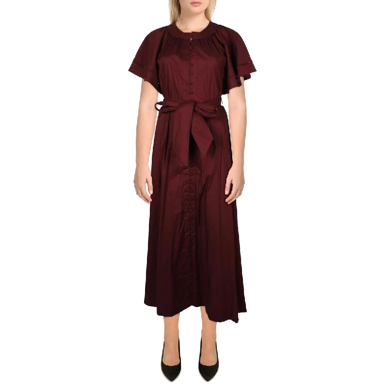 Price Fest Lauren Ralph Lauren Womens Gathered Tea Length Midi Dress