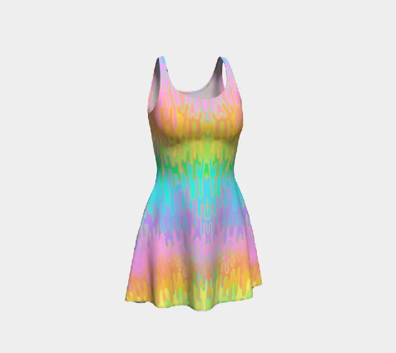 Special Discount Rainbow Melt Flare Dress
