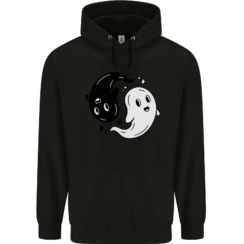 Limited Edition Funny Halloween Ying Yang Ghosts Mens 80% Cotton Hoodie