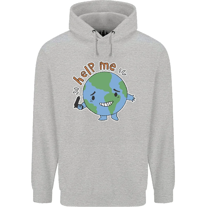 Last Chance Help Me Climate Change Environment Mens 80% Cotton Hoodie