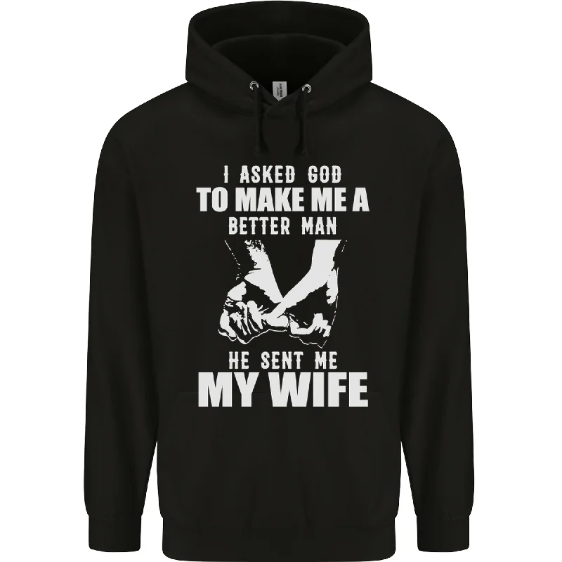 Savings Galore Husband & Wife Wedding Anniversary God Mens 80% Cotton Hoodie