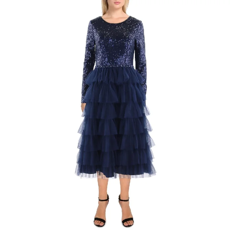 Mega Deal Ieena for Mac Duggal Womens Tiered Long Evening Dress